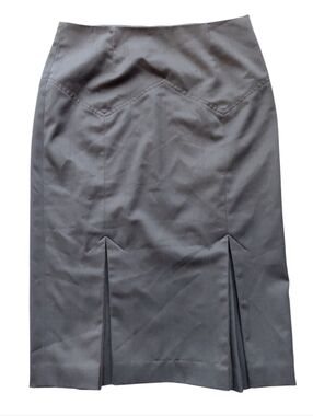 Body by Victoria Pencil Skirt Black double Kick Pleat Buckle/Buttons Midi Size 4